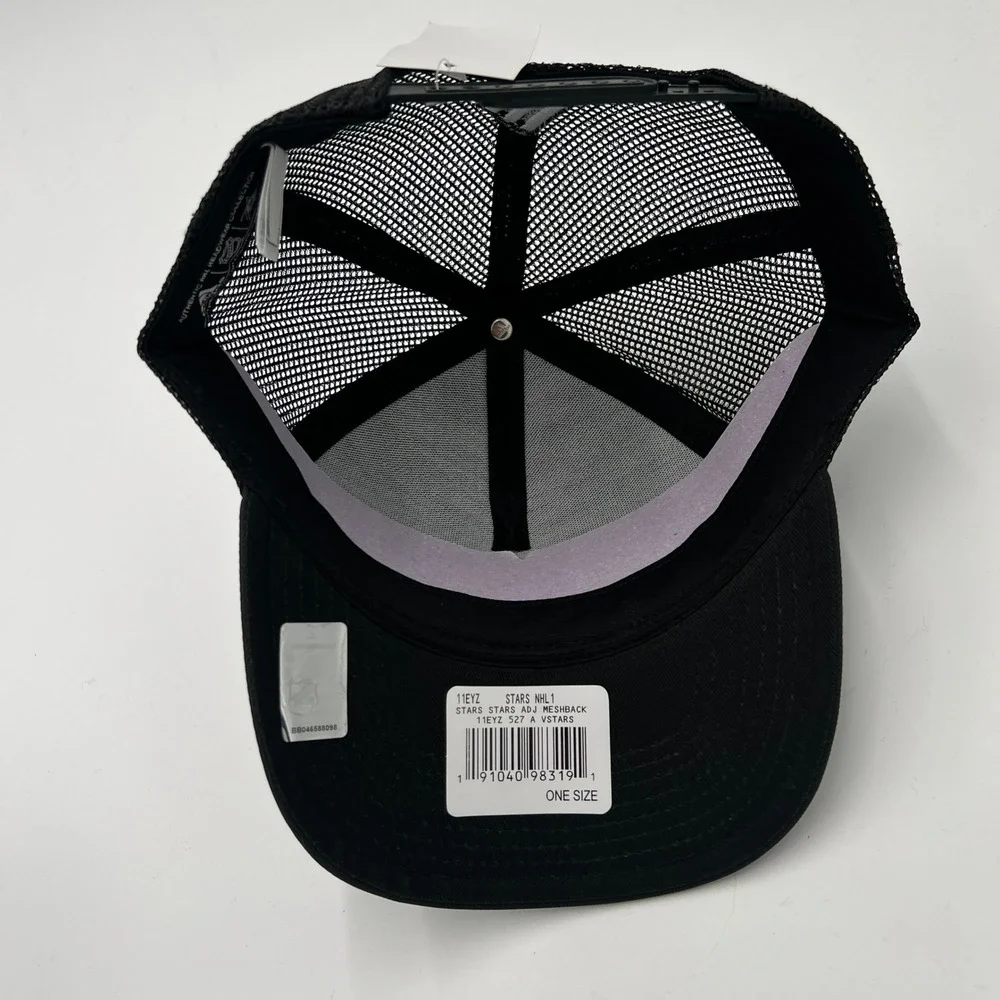 Adidas Dallas Stars Trucker Hat Black Green White Mesh Snapback‎ One Size